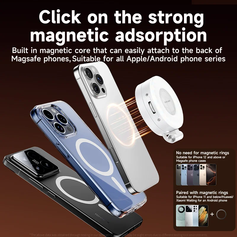 Photography Lighting Spotlight - Magsafe 電話用 LED Selfie フィルライト 調整可能な明るさ