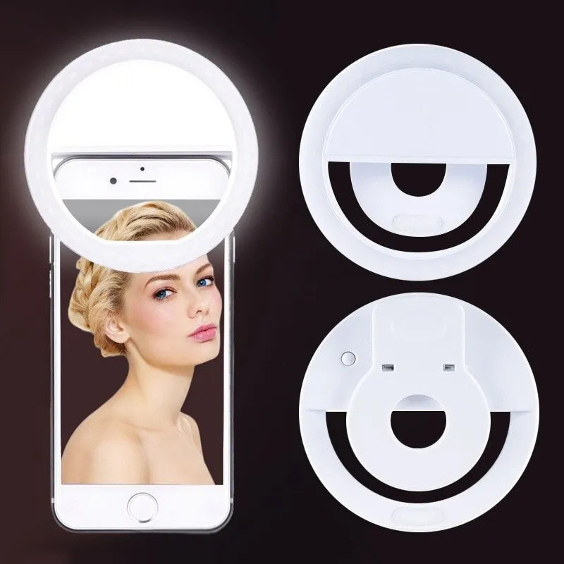 Photography Lighting Effects - USB充電式LEDリングライト,電話クリップ,写真,ビデオ,iPhone, Samsung, Xiaomi用