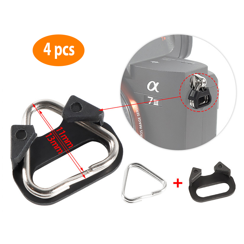 Macro Photography Lighting Kit - 4 個ベルトフックカメラショルダーストラップ三角スプリットリング交換カメラバックルアクセサリー富士フイルムオリンパスペンタックス
