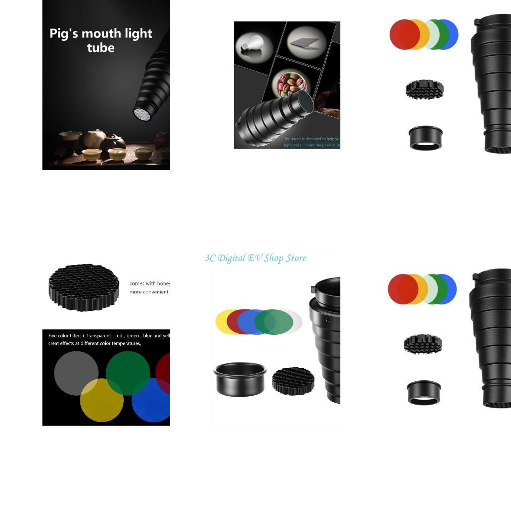Photography Using Lighting - E74D 1 セットの写真撮影スヌート セットは、カラー フィルターで光の焦点を強化し、プロや愛好家の使用に最適です