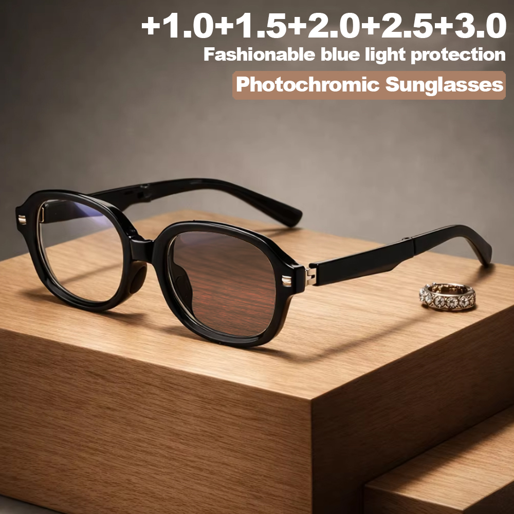 Photography Using Lighting - 1pc スタイリッシュな楕円形フレーム老眼鏡超軽量ブルーライトブロックメガネストリートフォトグラフィー、日常、家庭用に最適