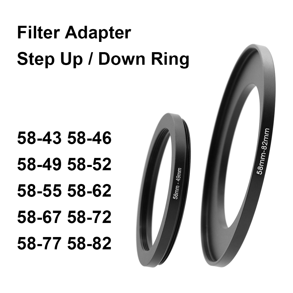Macro Photography Lighting Kit - カメラレンズフィルターアダプターリングステップアップまたはダウンリングメタル 58mm レンズ用 - 43 46