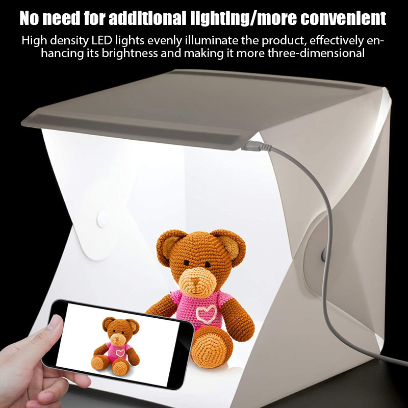 Macro Photography Lighting Kit - ライトボックス ミニフォトスタジオボックス 23*22*24cm 撮影ボックス ライトスタジオ 撮影テントボックスキット
