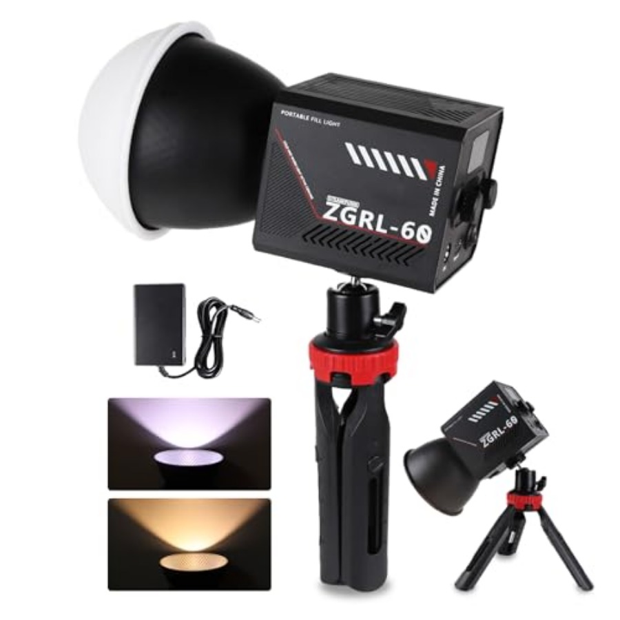 Photography Lighting Spotlight - 60W COB LED ビデオライト ハンドヘルド ポータブル