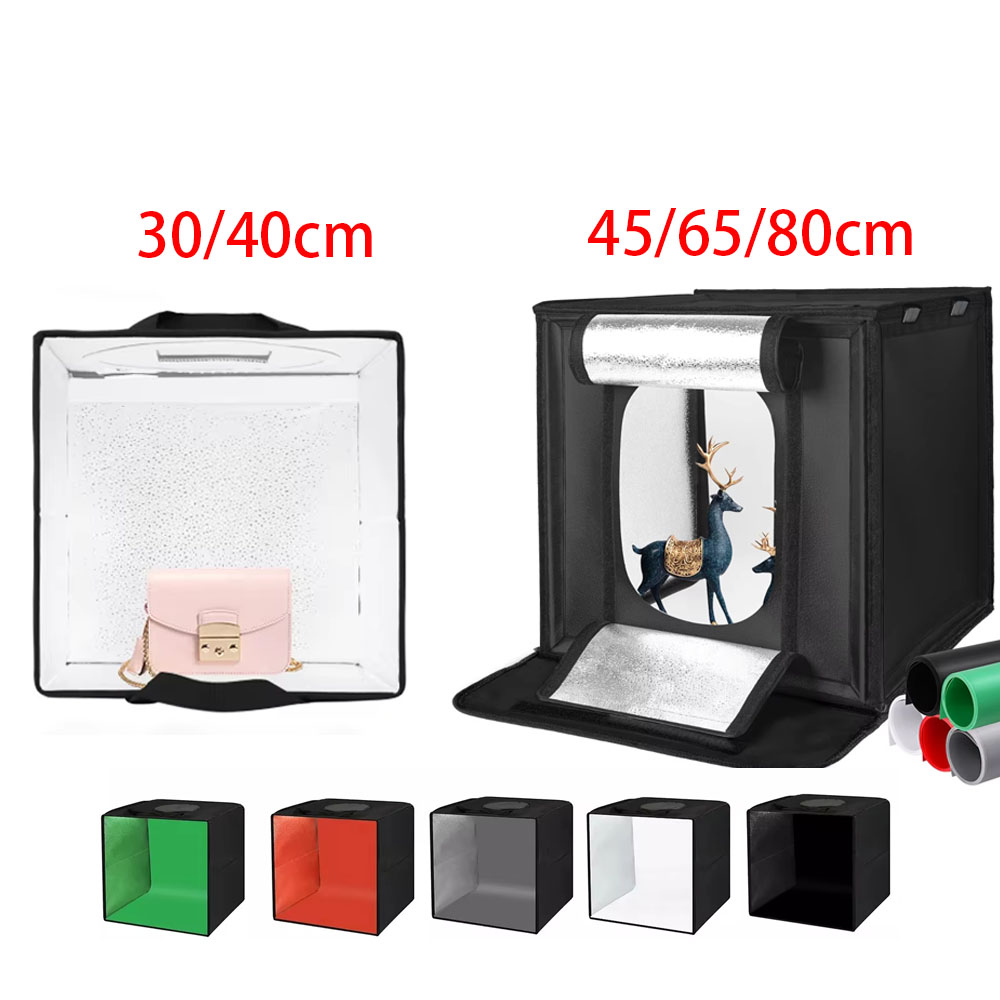 Macro Photography Lighting Kit - 30/40/45 65 80 センチメートル写真撮影テントフォトライトスタジオソフトボックスポータブル折りたたみテーブル撮影テントキット 5 背景背景