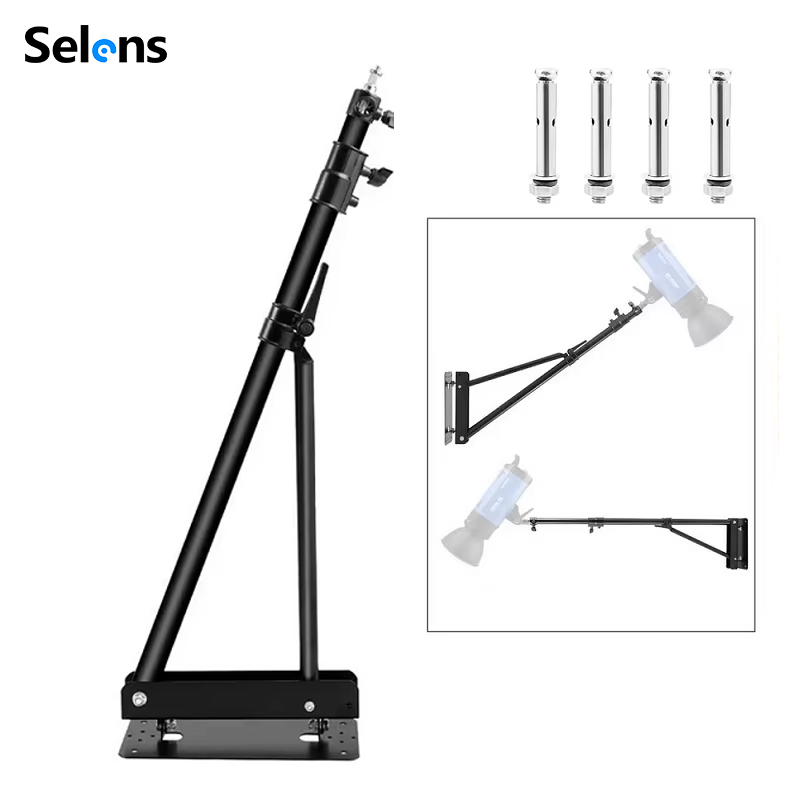 Photography Lighting Triangle - Selens 130cm 壁掛け式ブームアーム 三角形調整可能スタンド 写真撮影 ビデオスタジオ