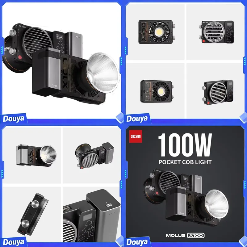 Photography With Lighting - ZHIYUN Molus X100 100W COB LEDライト。写真撮影やビデオ撮影用の屋外照明。ハンドヘルドで持ち運び可能な小型ライト。