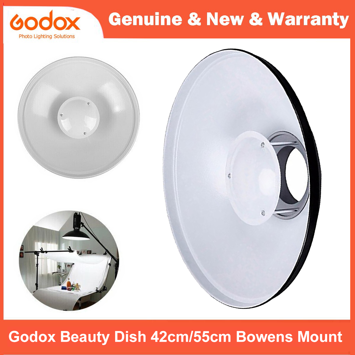 Beauty Dish 55Cm - Godox-スタジオフラッシュライト用標準リフレクター,BDR-W,42cm,55cm,21インチ,フレキシブル