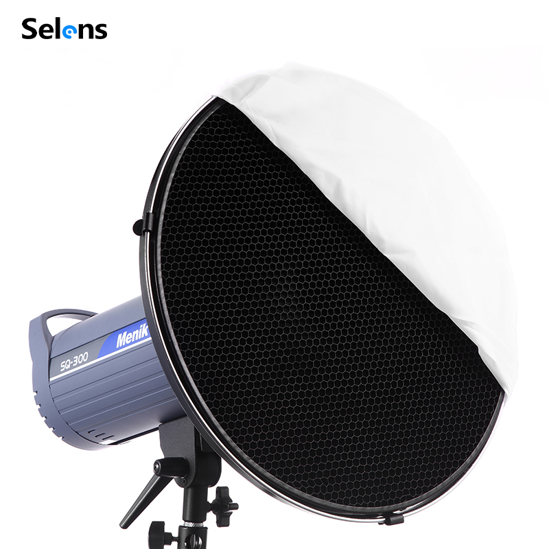 Beauty Dish 55Cm - Selens 55cm シルバー/ホワイト インテリアリフレクター ビューティーディッシュ ハニカムグリッド