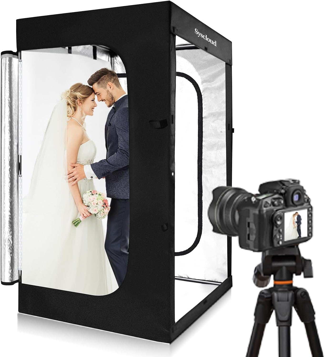 Photography Lighting Kit - 調光可能なLEDフォトスタジオライトテント、47x39x78インチ、640個の電球と3つの両面カラーバックドロップを備えたプロフェッショナル撮影キット、大型製品写真撮影用