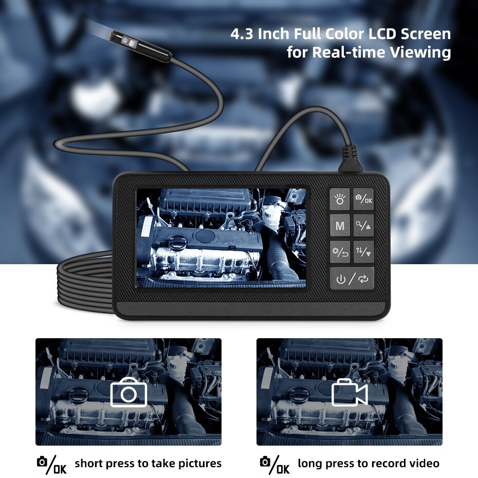 Kerui-産業用内視鏡,検査カメラ,4.3インチLCD,ラ - Photography Lighting Diagram のレビューと価格
