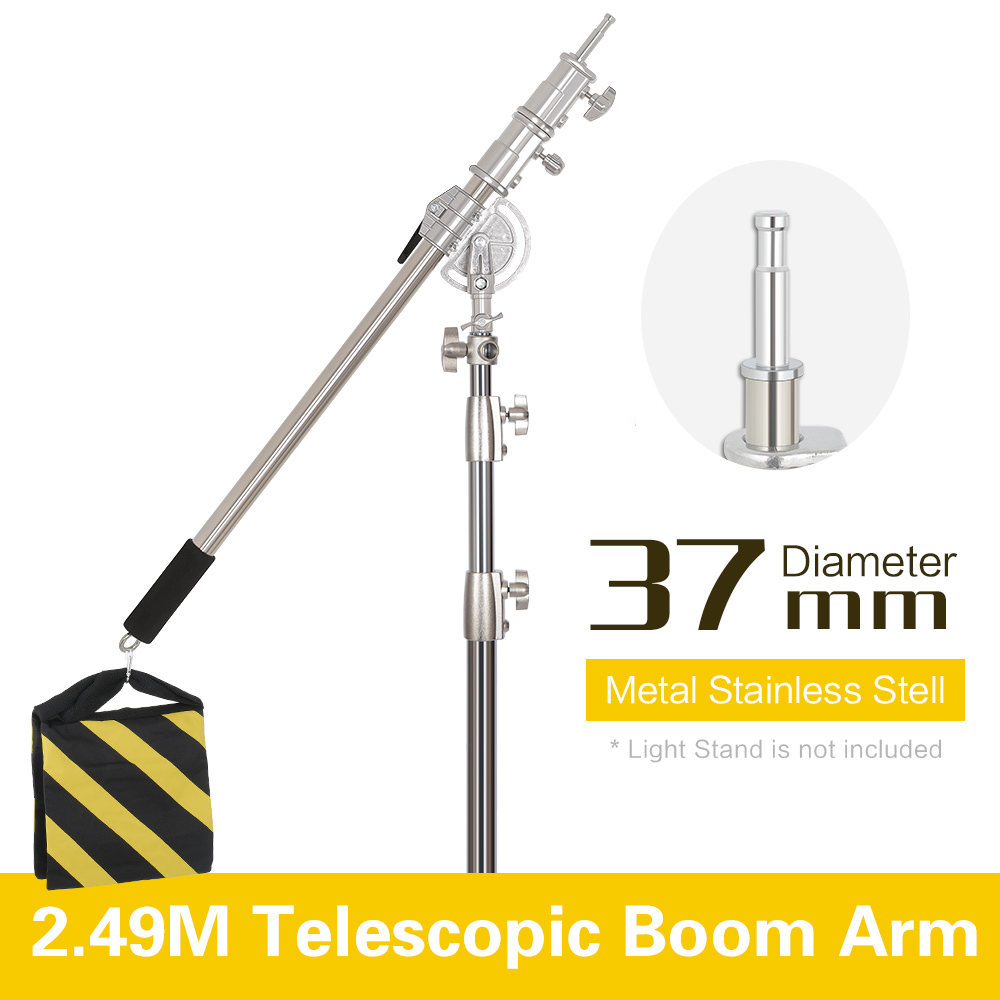 2.49 メートルの長さのクロスアームステンレス鋼キットライ - Photography Lighting Kit のレビューと価格