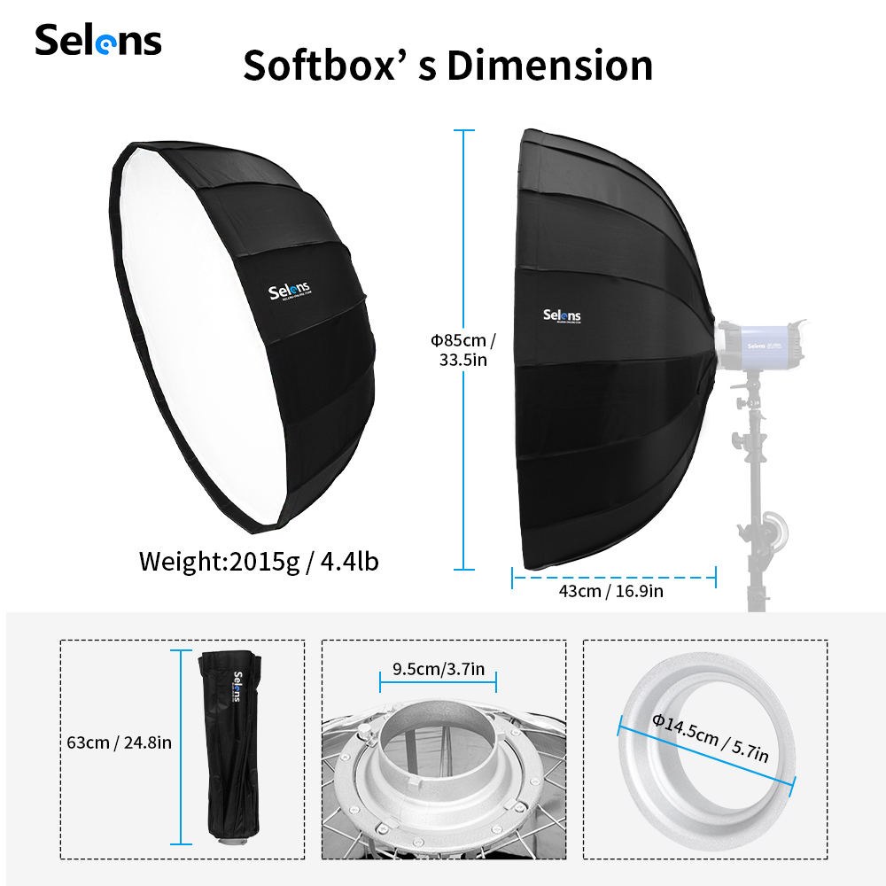 Selens 85センチメートル傘レーダーソフトボックススタ - Beauty Dish 55Cm のレビューと価格