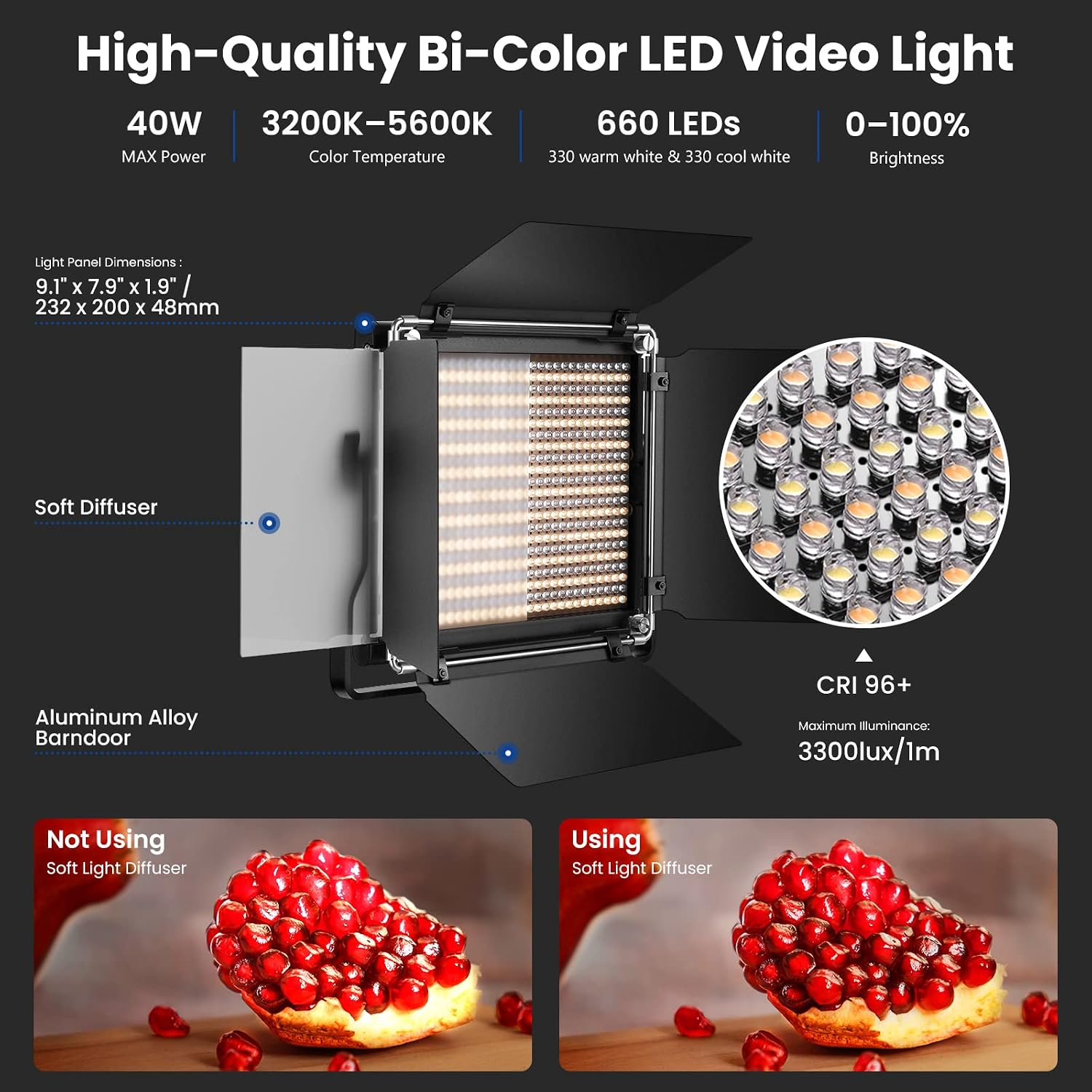 NEEWER 2パック 660 LEDビデオライトキット、3 - Photography Lighting Kit Neewer のレビューと価格