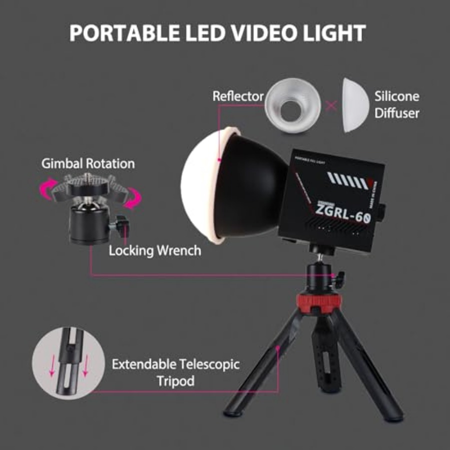 60W COB LED ビデオライト ハンドヘルド ポータブ - Photography Lighting Spotlight のレビューと価格