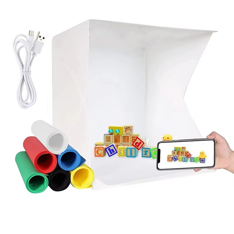 折りたたみ式ライトボックス ポータブル写真撮影用LEDフォト - Photography Lighting Kit のレビューと価格