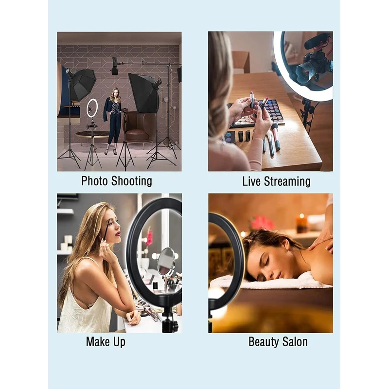 Desiontal 26cmリングライト、三脚スタンド付き、 - Photography Lighting Spotlight のレビューと価格