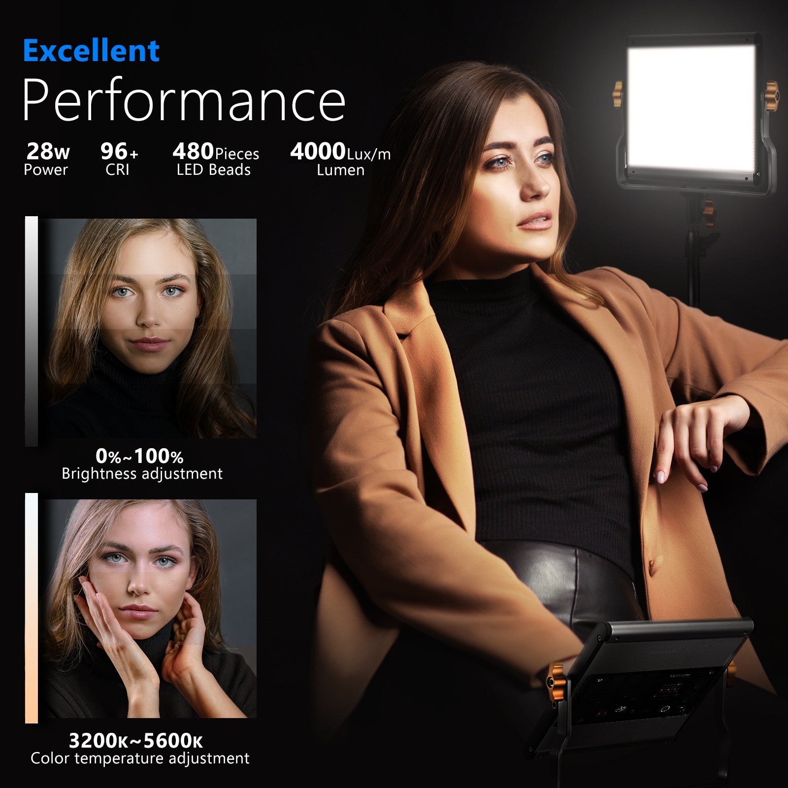 Neewer 調光可能な二色 LED プロフェッショナルビデ - Photography Lighting Kit Neewer のレビューと価格