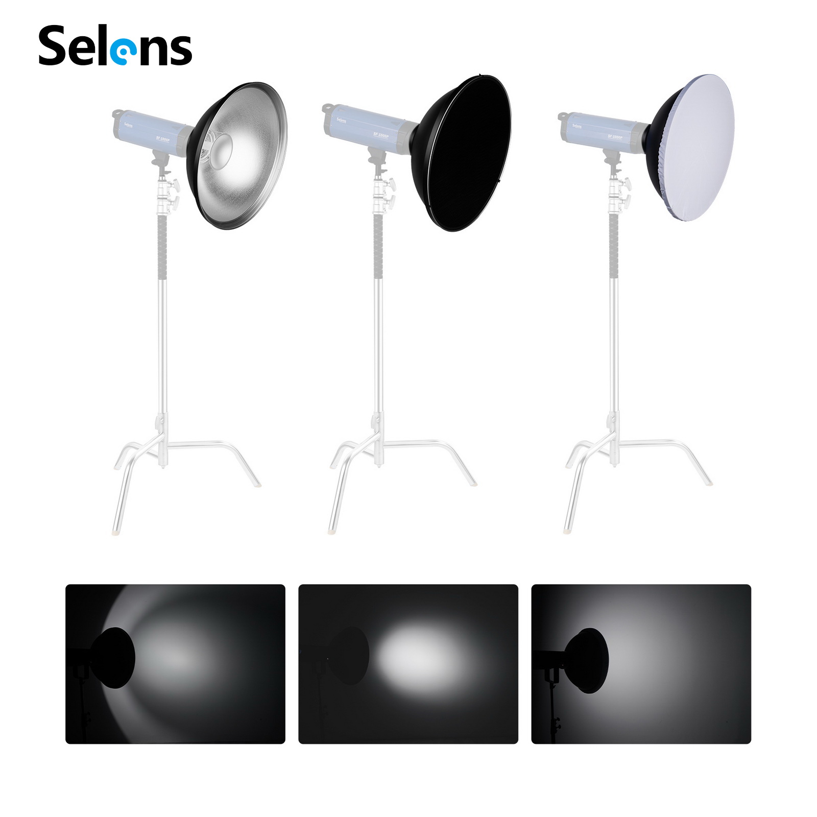 Selens 55cm シルバー/ホワイト インテリアリフレ - Beauty Dish 55Cm のレビューと価格