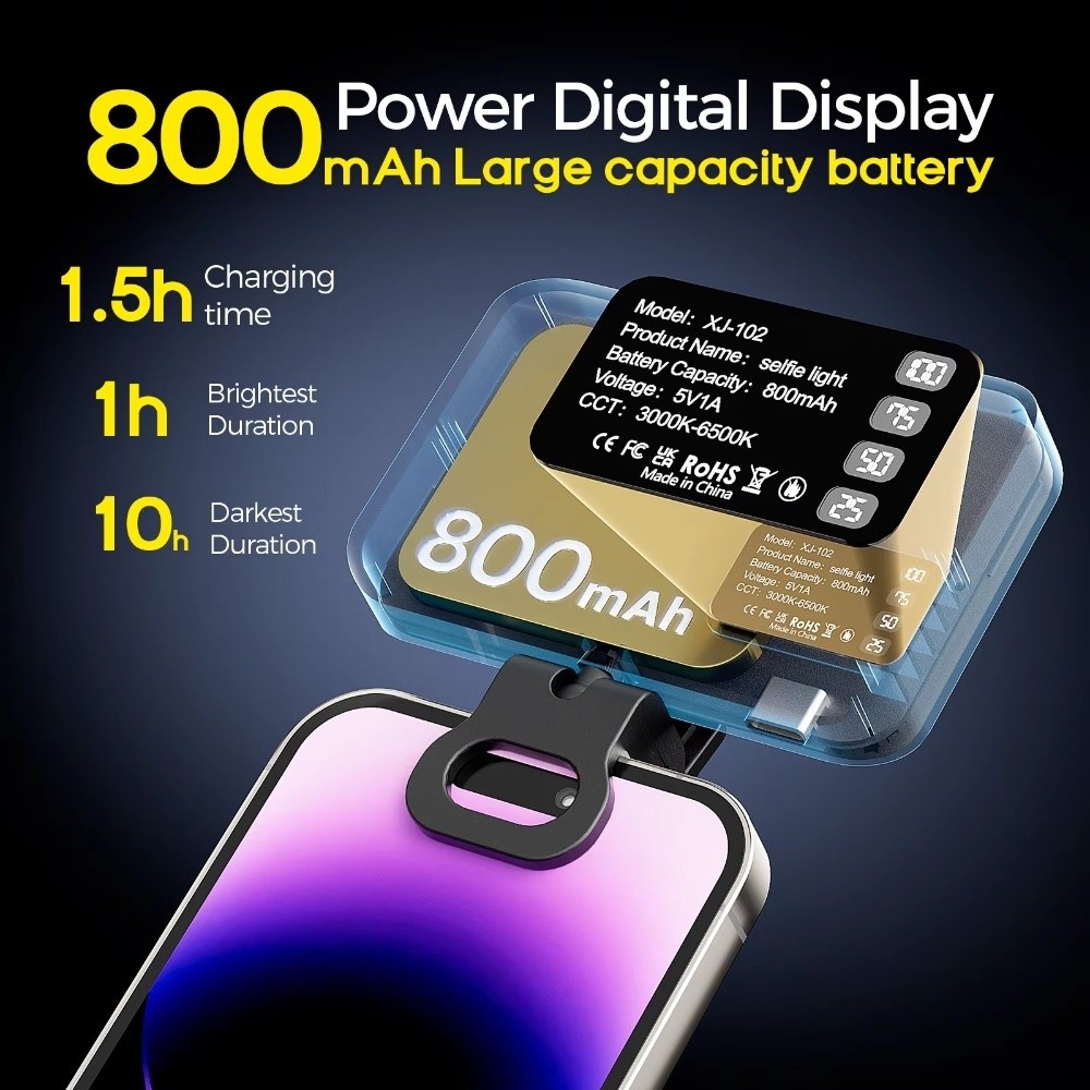 800/1000mAh LEDセルフィーライト 3モード U - Photography Using Lighting のレビューと価格