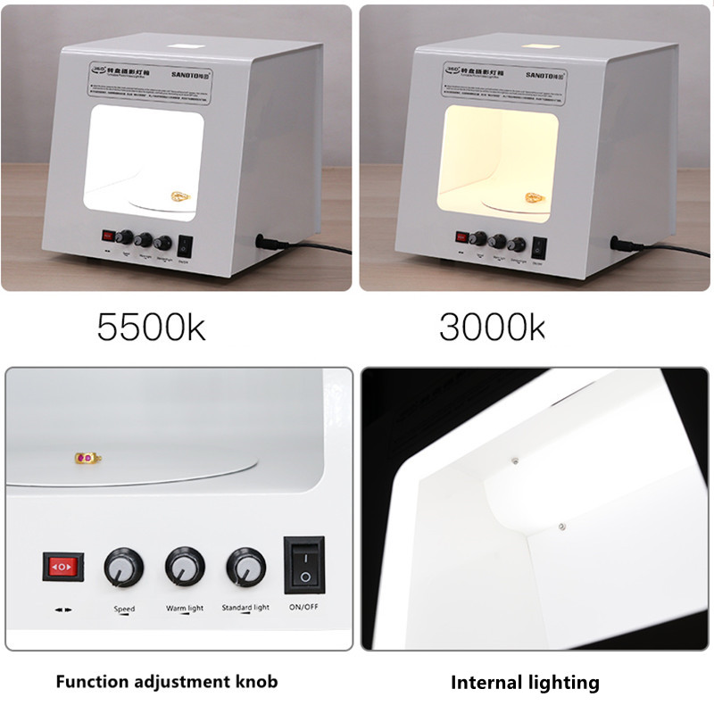 Sanotoミニフォトスタジオ写真ライトボックスソフトボック - Jewelry Photography Lighting Kit のレビューと価格